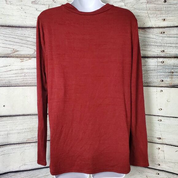 Banana Republic Luxespun Women’s Rust Red Long Sleeve Top Size Large - Picture 4 of 6